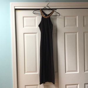 brown halter dress maxi